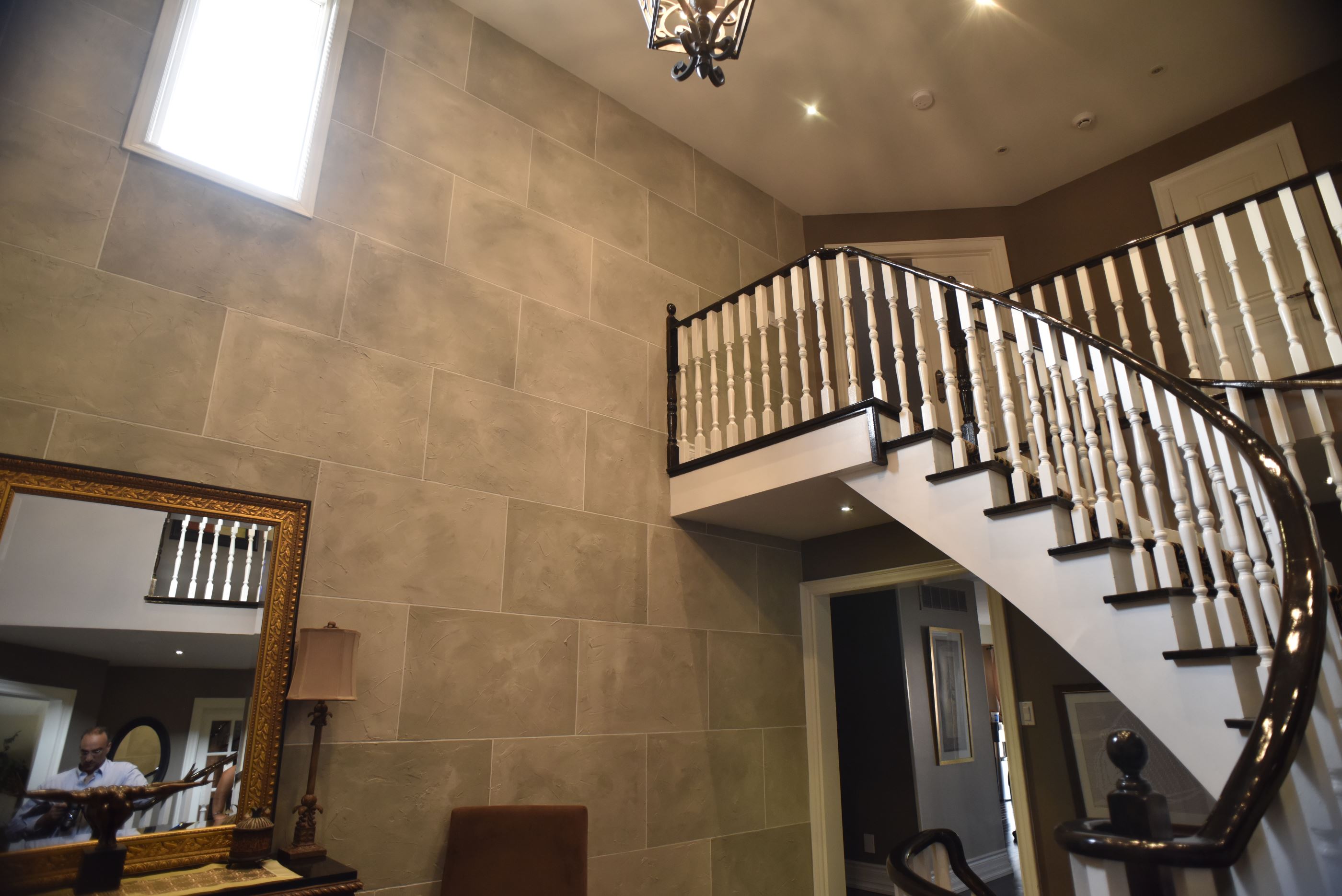 Stone Wall Faux Finish with Staircase